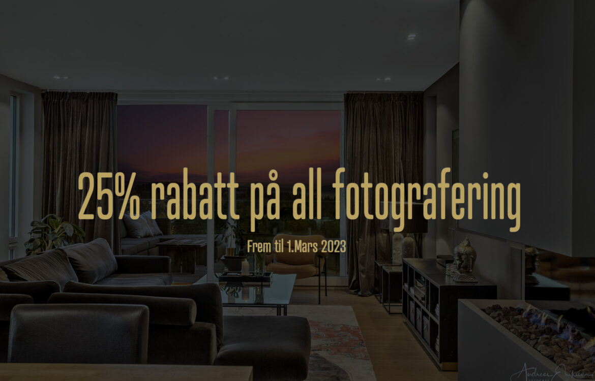 25% rabatt på all fotografering